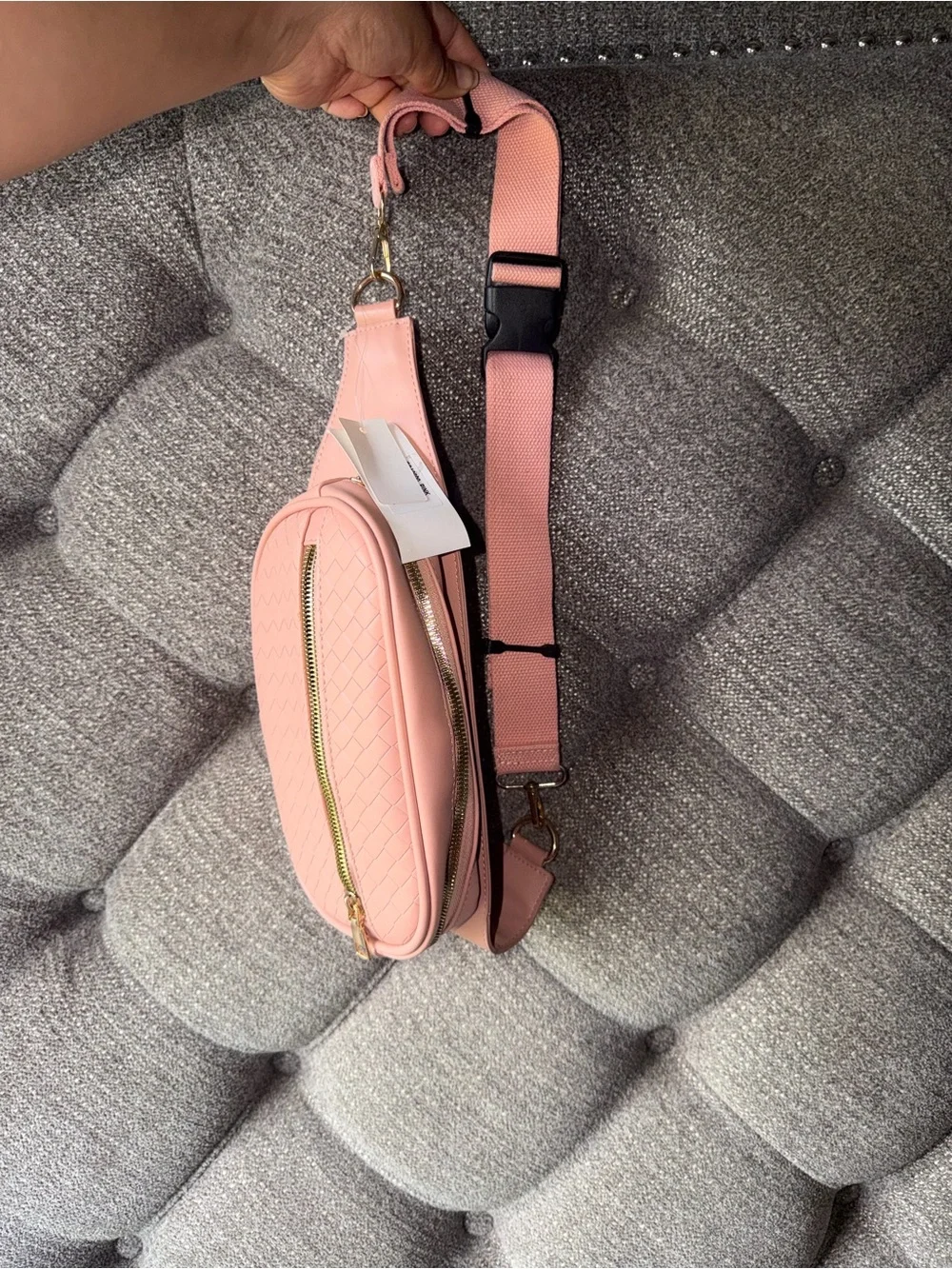 Women’s Pink Crossbody Bag with Adjustable Strap - Picture 3 of 3
